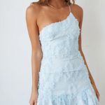 American Threads  Livia One-Shoulder Lace Ruffle Mini Dress Photo 0