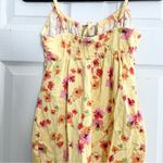 Wild Fable Womens XS Ruched Linen Blend Slip Dress Yellow Floral Summer Cottage Photo 6
