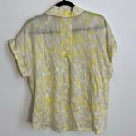 Bella Dahl  Linen Printed Button Down -‎ Layered Spots Print In Yellow Photo 4