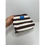 Henri Bendel  Cosmetic Bag Brown White Stripe Blue Strap Photo 7