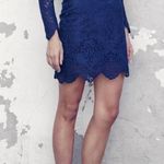 For Love & Lemons  Midnight Blue Lace Mini Skirt Size Small Photo 8