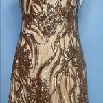 Faeriesty NWT Gold/Champagne Embellished Sequin Gown for Prom Size Small Gold Photo 4