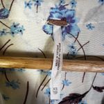 Free People Floral Print Smocked Shirtdress Tunic Top Ivory Blue XS Photo 5