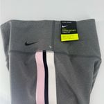 Nike Power Victory Tight Fit Gray Leggings Pink White Black Stripe Mid Rise New Photo 3