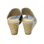 Johnston & Murphy Blue Laser Cut Wedge Espadrille Thong Sandals Women Size 8M Photo 2