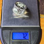 Natural White Buffalo Sterling Silver Ring Size 7 Black Photo 8
