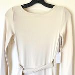 Aritzia  Babaton Gaudi Faux Wrap Midi Dress Long Sleeve Silver Birch XXS NWT Photo 6