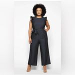 Calvin Klein Denim Flutter Sleeve Jumpsuit Navy Women’s Plus Size 18W Wide Leg Photo 1
