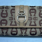 Etienne Aigner  Wallet‎ Brown Checkbook Tri Fold Wallet Royal Signature Y2k Photo 0
