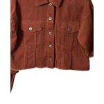 Forever 21 Shacket Womens Size S Rust Button Up Collar Cropped Raw Hem Pockets Photo 4