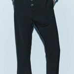 ZARA  Black Asymmetrical Buttoned Low Waist Pants Womens Size XS Photo 0