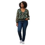 Lush Clothing Lush Women's Floral Long Sleeve Blouse Green Ruffle Neckline Size 3X Photo 15