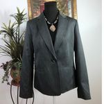 Le Suit Blazer Womens Size 8 Gray One Button Career Work Office Jacket Lined Photo 0