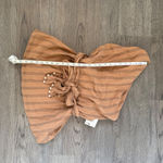 ZARA  One Shoulder Brown Striped Beaded Tie Waist Sleeveless‎ Blouse Size S NWT Photo 8