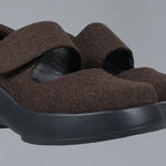 Unif Gavo Mary Jane Chunky Platform Felt Upper Brown Black 9 Photo 0