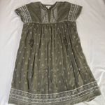 Sundance Aura Embroidered Tunic Dress Size Large Boho Olive Green Festival Photo 1