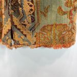 Vintage Boho Grunge Tapestry Paisley Fringed Hem Coat Jewel Tones Gotcha Covered Orange Size M Photo 7