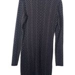 EXPRESS  Black Gold Sparkle Snakeskin Print Long Sleeve Knit Mini Dress Womens S Photo 8