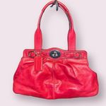 Coach Hot Pink Leather Garnet Turnlock Purse Tote Bag Photo 0