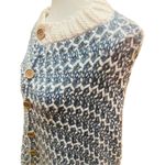 Simply Noelle  Slate Blue & Cream Button Down Poncho/Shawl/Shrug-One Size Photo 13