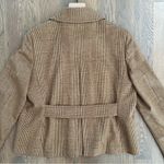 Max Mara  Plaid Wool Angora Short Collared Jacket in Brown / Tan US 14 / Large Photo 6