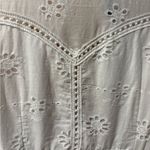 White Lace Floral Embroidery Short Sleeve Mini Dress BOHO Size L Photo 4