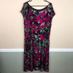 Chico's Chico’s Women’s Floral Hawaiian Tropical Print Cap Sleeve Midi Maxi Dress Photo 5