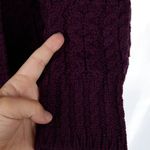 Vintage Arancrafts Ireland Purple Merino Wool Cableknit Sweater Small Photo 2