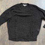 IRO Black Abby Linen Blend Crewneck Sweater Photo 0