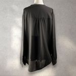 Kut From The Kloth Button Down Blouse Women's 1X Black Sheer Long Sleeve Gothic Photo 1