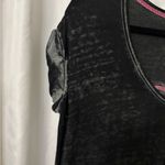 Free People  Beach Black Short Sleeve V-Neck Tee Photo 2