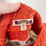 Free People [] Orange Boho Y2K Cable Knit Embroidered Striped Mini Dress Size 8 Photo 7