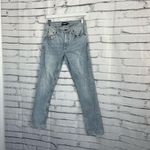 RSQ Women’s Slim Fit Light Wash Distressed Jeans 29x30 High Rise Vintage 90s Photo 7