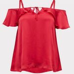 Torrid Red Off-the-Shoulder Chiffon Ruffled Blouse Top 5 Photo 2