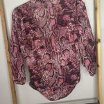 AQUA NWOT  by Bloomingdale’s Pink Snakeskin Blouse Size Small Photo 1