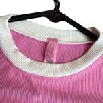 SKIMS  Size M Ringer Long Sleeve Crop Top Bubblegum Pink Soft Lounge Ribbed Photo 1