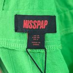 Misspap NEW  Plunge Front Romper 6 Green Tie Back Playsuit Linen Look Glam Photo 7