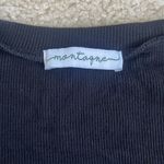 Montagne Scoop Neck Short Sleeve Ribbed Black Top in Women's Medium Photo 2