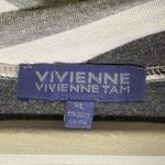 Vivienne Tam Cowl Neck Tank Woman's XL Striped Black White Gray Raw Hem Coastal Photo 6