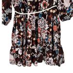 Sugar Lips Journee Floral Jazlyn Split Neck Mini Dress size 2X Rope Belt Brown Photo 8