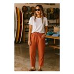 Marine layer  Elle Relaxed Crop Pants Size Medium Rust Orange Preppy Minimalist Photo 2