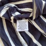 Bar III Navy & white striped wide cropped shirt Photo 3