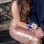 rose gold sequin prom dress Size 10 Photo 0