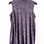 Sonoma Purple Cold Shoulder Mockneck Top Women's Size L Photo 0