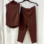 Majorelle Nanali Mock Neck Crop Top & High Rise Crop Pants Set Brown Women's XS Photo 8