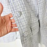 Avec Les Filles Tweed Blazer Jacket Womens Size S Blue White Plaid Button Front Photo 2