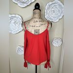 Paper Crane Burnt Orange Spaghetti Strap Cold Shoulder Blouse Size Small Photo 8