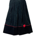 Susan Bristol Vintage  Brushed Velvet Midi Skirt Womens Size 8 Green Black Zip Photo 0