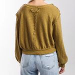 Free People X We The Free Golden Road Cardigan Curly Willow Mustard Olive Crop Photo 2