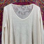 Free People Linen Knitted Scoop VNeck Long Sleeve Flowy Lightweight Tunic Top Photo 2